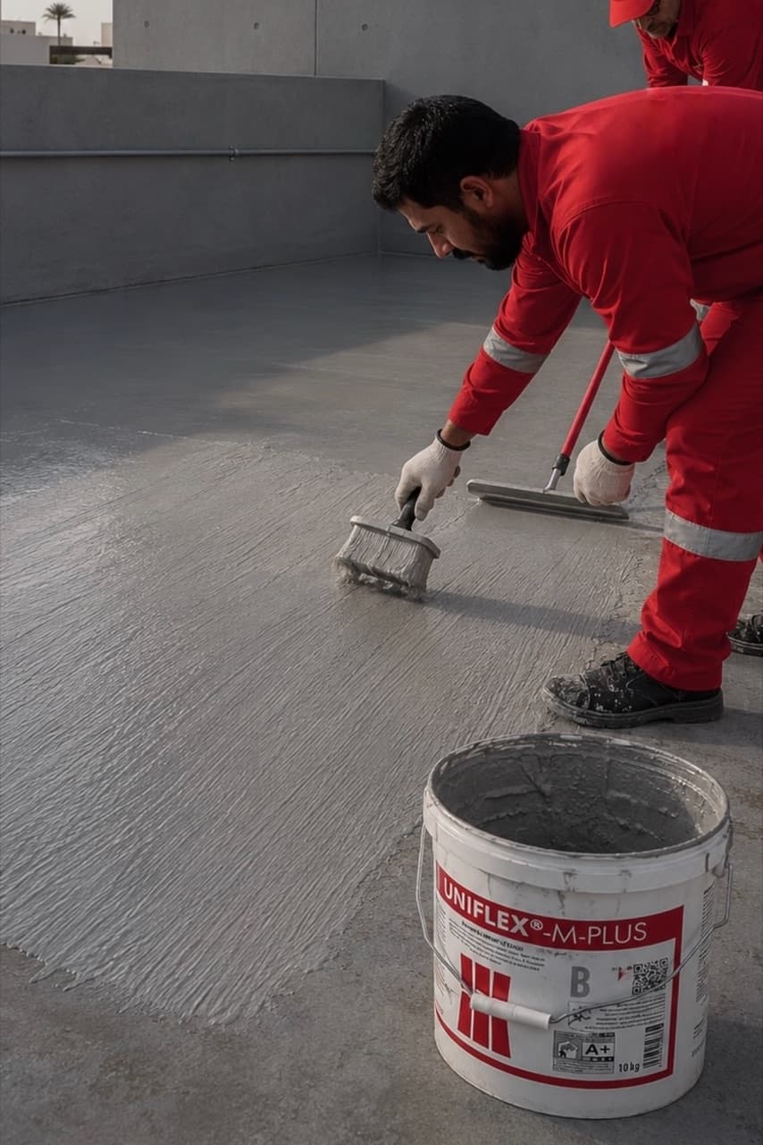 تطبيق UNIFLEX-M PLUS على السطح بالفرشاة